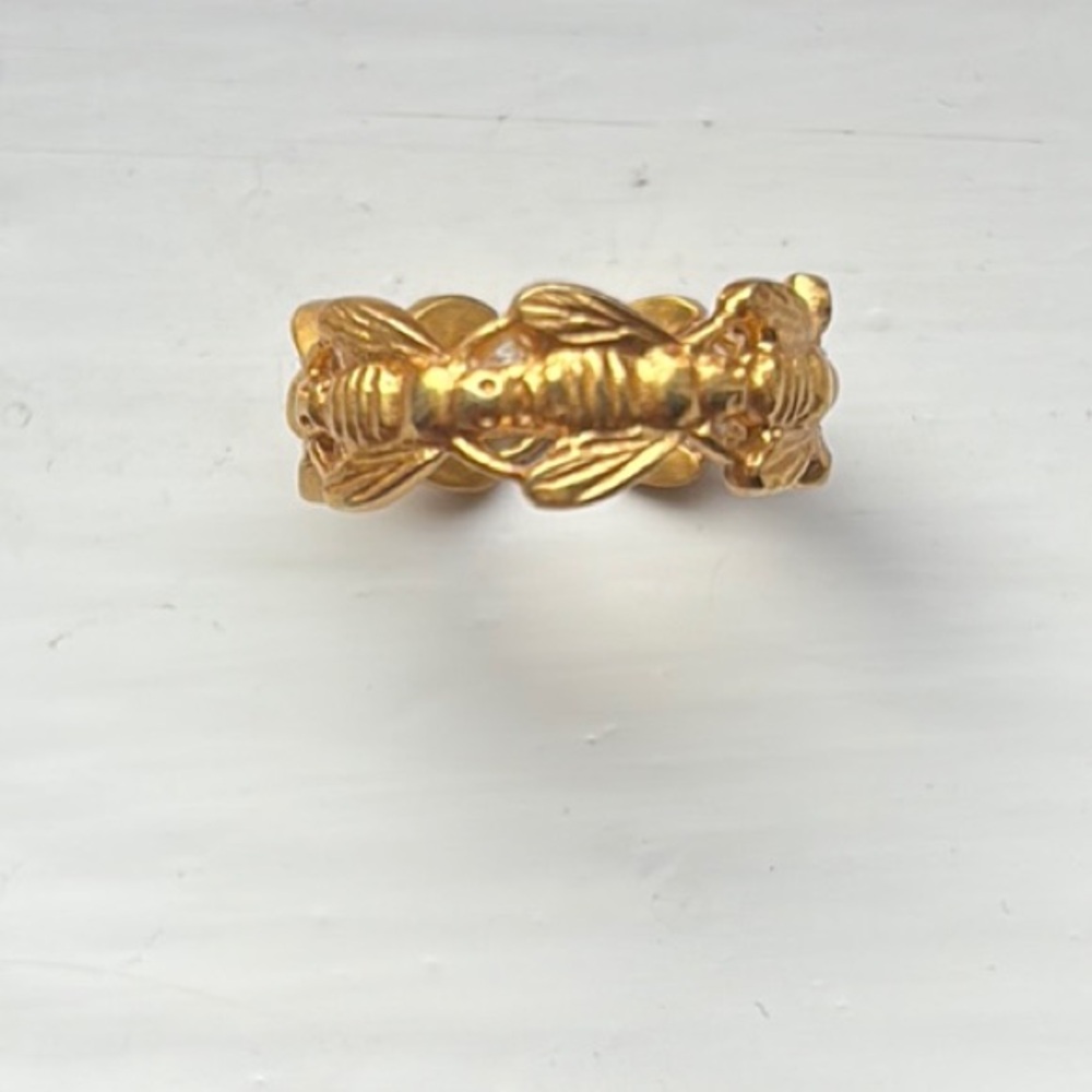 Julie Vos Elegant Gold plated honeybee ring size 6. Rare!!
